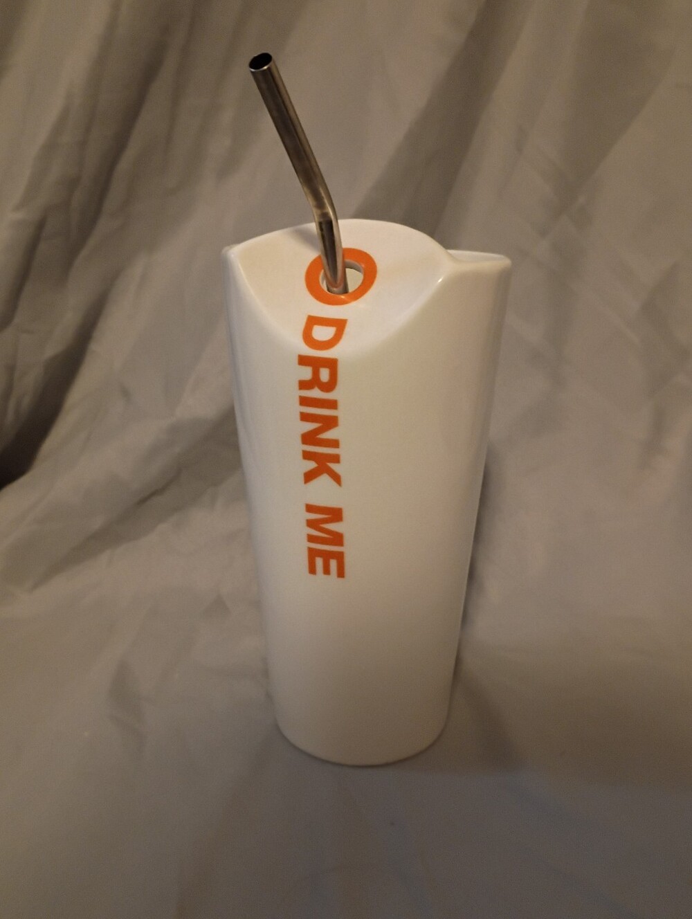 Max Brenner Drink Me Alice Cup Mug with metal straw